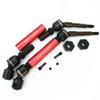 Harden Steel + Aluminum Splined Rear Driveshafts with Steel Hex Red for Traxxas 1/10 Slash4X4 Stampede4X4 6852X view 2
