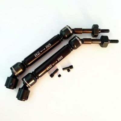2pcs Harden Steel + Aluminum Splined Rear Driveshafts with Steel Hex Black for Traxxas 1/10 Slash4X4 Stampede4X4 6852X