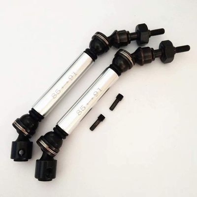 2pcs Harden Steel + Aluminum Splined Front Driveshafts with Steel Hex Silver for Traxxas 1/10 Slash4X4 Stampede4X4 6851X