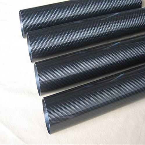 3K Carbon Pipe, Hollow Tube, Carbon Fiber Tube, Inner diameter 13 mm x outer diameter 14 mm x length 500 mm (2pieces) Twill glossy surface