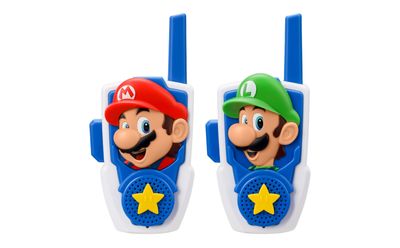 eKids Super Mario Walkie Talkies for Kids, Static Free and Extended Range, Indoor and Outdoor Toys for Kids (Mario)