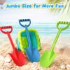 Heavy Duty 16" Thick Beach Sand Toy Shovels for Kids Adults, Jumbo Scooping Spade Toys Kit Gear Water Pool Gardening Digging Sandbox Toy Garden Tool Complete Gift Set for Boys Girls Green Blue Red view 2