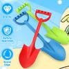 Heavy Duty 16" Thick Beach Sand Toy Shovels for Kids Adults, Jumbo Scooping Spade Toys Kit Gear Water Pool Gardening Digging Sandbox Toy Garden Tool Complete Gift Set for Boys Girls Green Blue Red view 3