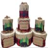 Adventure Woodland Theme Diaper Cake 3 piece set - 3 Tier - Baby Shower Gift - Buffalo Check Red Black - Bear and Deer view 1
