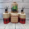 Adventure Woodland Theme Diaper Cake 3 piece set - 3 Tier - Baby Shower Gift - Buffalo Check Red Black - Bear and Deer view 3
