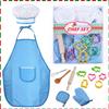 HmiL-U Chef Set for Kids - 13 Pcs Kid Cooking and Baking Set Includes Kids Apron, Chef Hat, Utensils, Cooking Mitt, Gift for 3 Year Old Girls and up(Blue) view 1