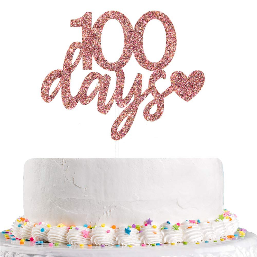 100 Days Cake Topper Baby Half Year Old Birthday Cake Topper Birthday Anniversary Baby Shower Newborn Party Decoration Supplies