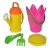 Simba 107114508 Flower Bucket Set, 5 Pieces, Bucket, Strainer, Shovel, Rake, Watering Can, Height 16 cm, Sandpit, Sand Toy view 2