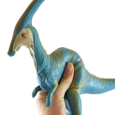 Curious Minds Busy Bags 1 Large Soft-Feel Dinosaur Toy - 12" Long Safe, Flexible, Soft, Big Parasaurolophus Dinosaur Figurine - No Sharp Edges - Lightweight - Dinosaur Lover Gift