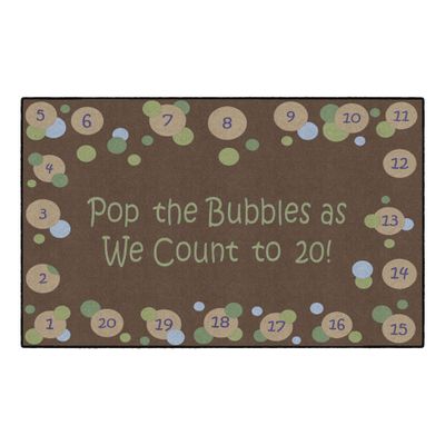 Sprogs Pop The Bubbles Washable Rug (5' W x 8' L) - Earthtone Colors
