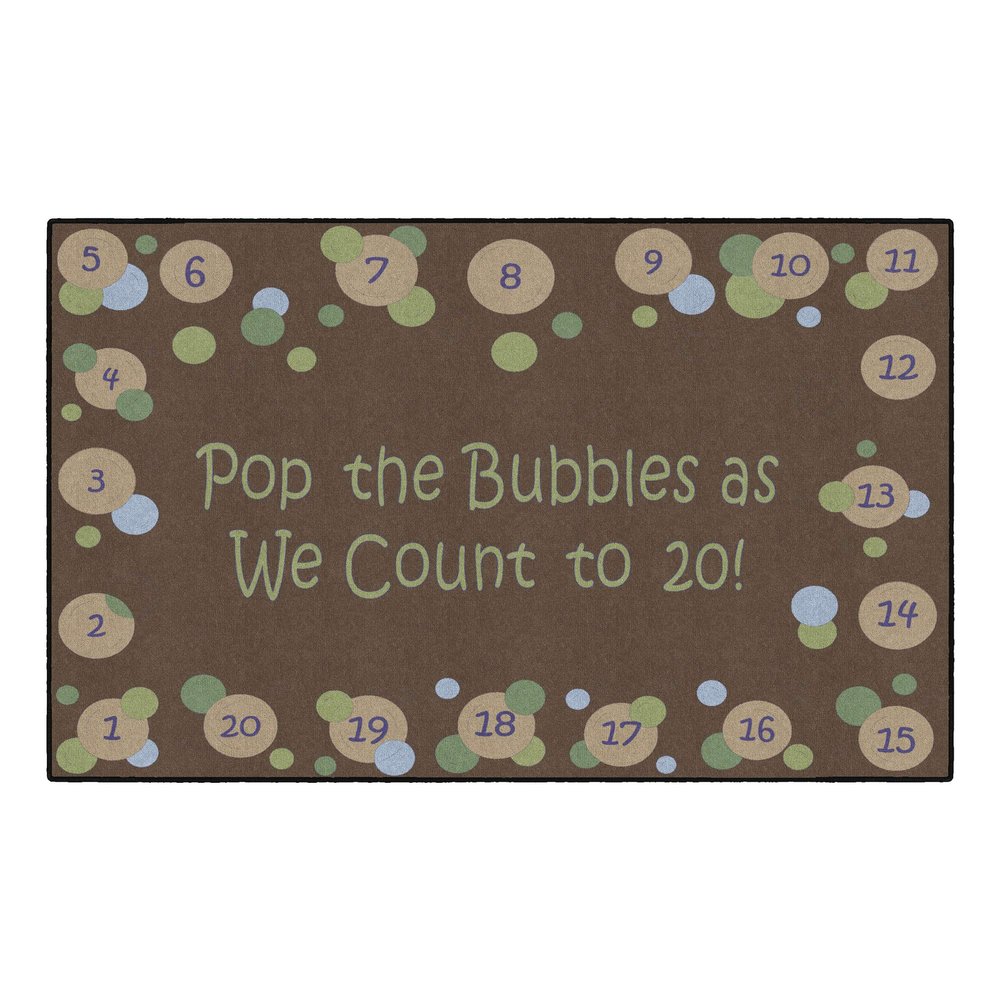 Sprogs Pop The Bubbles Washable Rug (5' W x 8' L) - Earthtone Colors
