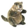 Folkmanis Groundhog Hand Puppet,Brown; Tan; White view 1