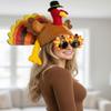 Asekonc Plush Thanksgiving Turkey Hat and Turkey Sunglasses for Turkey Trot Running Race Party Favor Supplies view 4