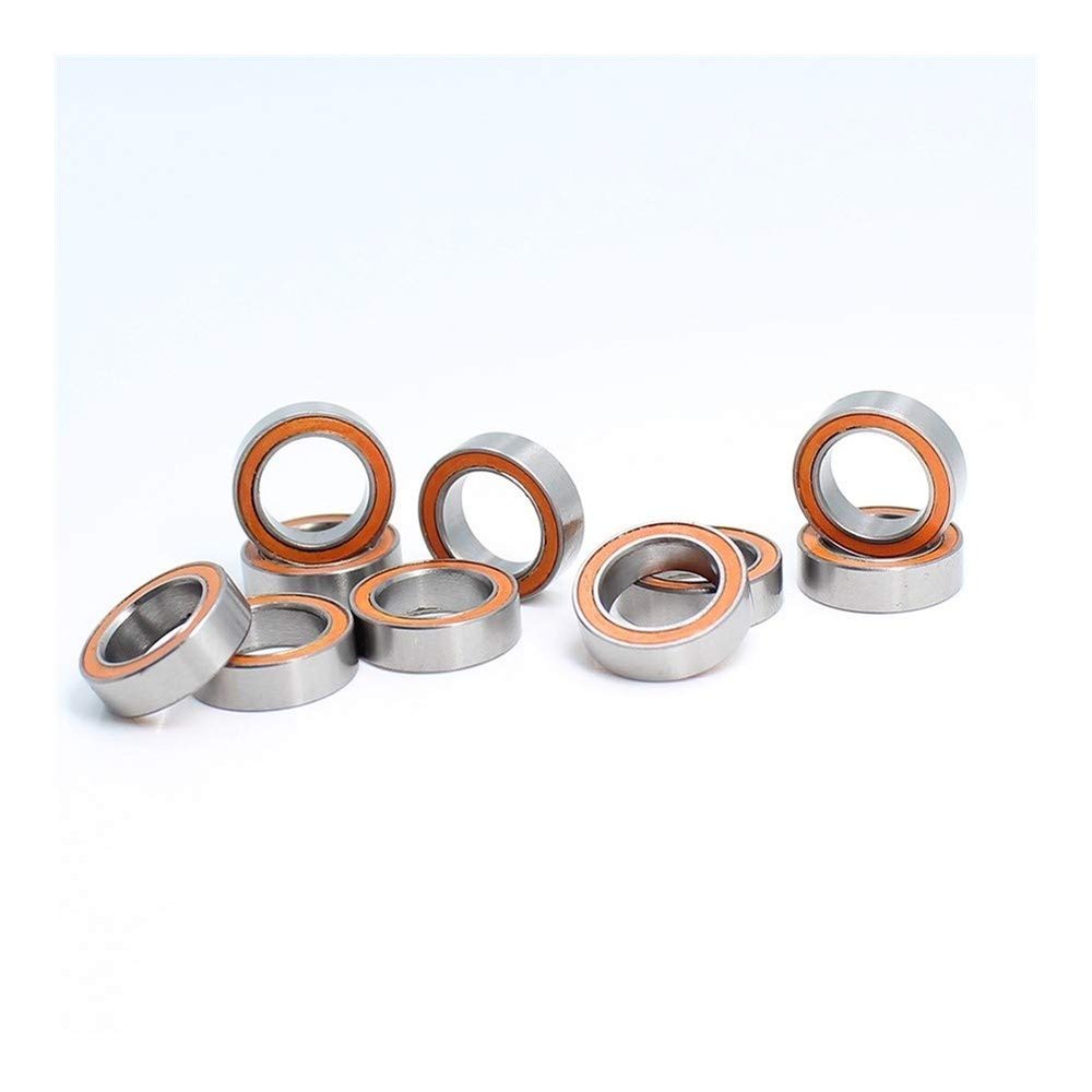 DINGGUANGHE-CUP Power Transmission Products MR128RS Bearing for Hobby Electric RC Car Truck 10PCS 8x12x3.5 mm ABEC-3 MR128 RS 2RS Ball Bearings MR128-2RS Orange Sealed Ball Bearings