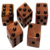Cyber-Deals Set of 16mm Pearlized Olympic Dice and Black PU Leather Velvet Lined Dice Cup (Gift Boxed) (Bronze Dice, Red Lining Cup) view 2