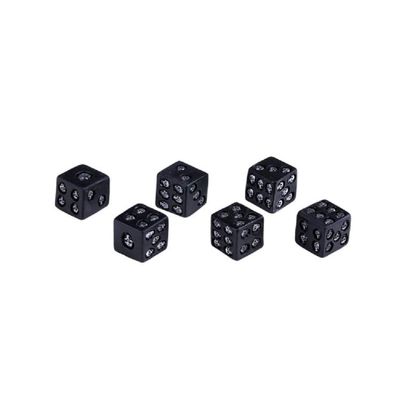 Pacific Giftware Small 0.75" Cube Black Game Dice Skull Set of 6 Death Gaming Dice