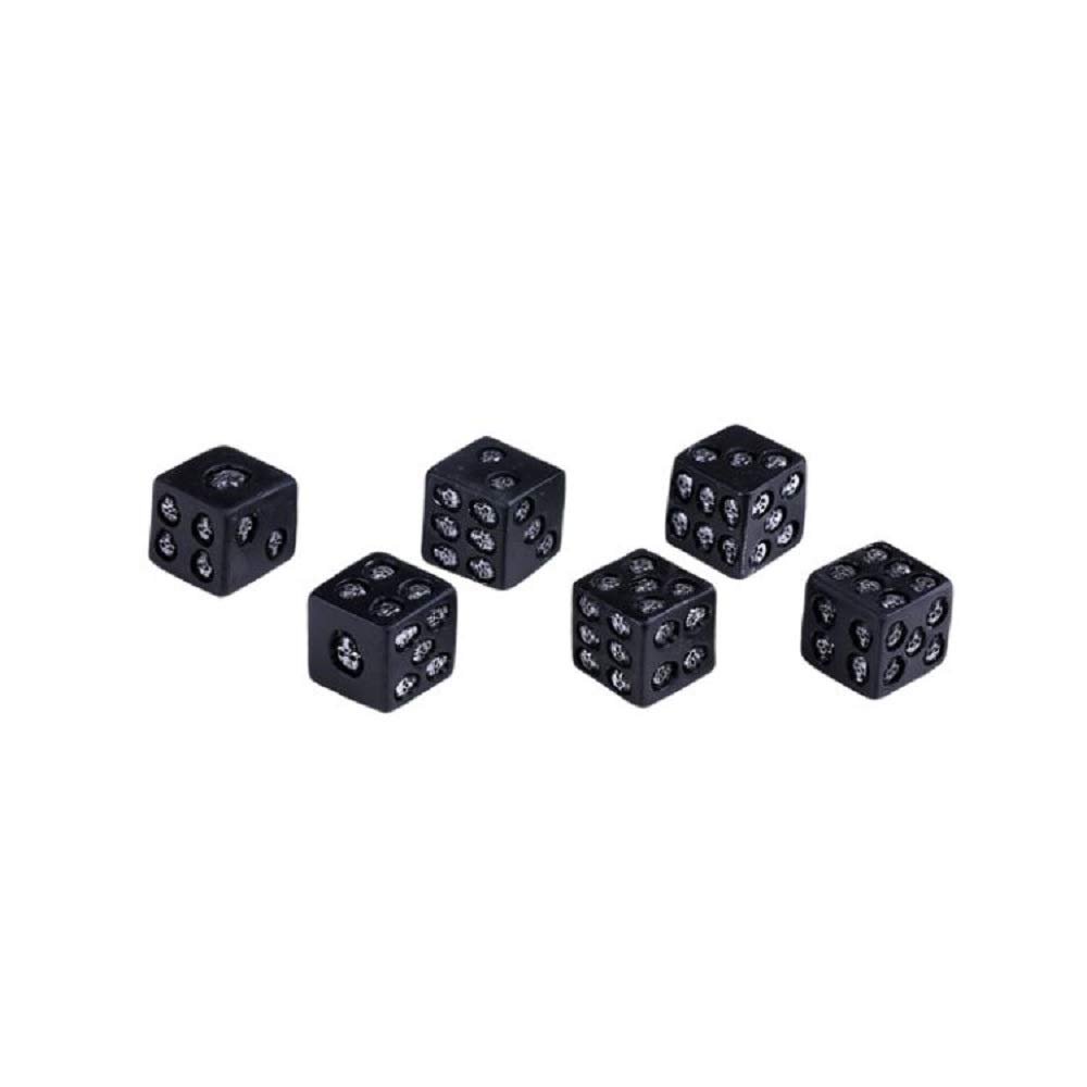 Pacific Giftware Small 0.75" Cube Black Game Dice Skull Set of 6 Death Gaming Dice