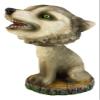 Ebros Gift Cries of The Night Howling Gray Wolf Direwolf with Green Eyes Bobblehead Figurine 3.75" Tall Lycan Timberwolf Bobble Head Statue view 3