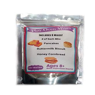 Children's Easy to Bake Oven Mixes Play Toy Real 6 Mix Super Pack Refill Kit Honey Cornbread Buttermilk Biscuits Pancakes Flapjacks Ultimate Set Cooking Baking Supplies Net Wt 4.8 oz