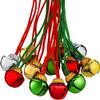 72 Pieces Christmas Bell Necklaces Christmas Holiday Decoration Bell Necklaces Golden and Silver Bells Xmas Hanging Bells Xmas Crafts, 8 Styles view 1
