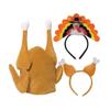 3 Pack Thanksgiving Turkey Headband Drumsticks Headband Roasted Turkey Hats Plush Thanksgiving Turkey Hat Holiday Costume Decorations Party Favor Supplies view 1