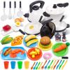 Kids Kitchen Toy Cookware with Play Food Toy Set,Kitchen Play Accessories with Pots and Pans,Cutting Food Toy Utensils,Play Dishes Learning Toys Gift for Toddlers Boys Girls(72 PCS) view 1