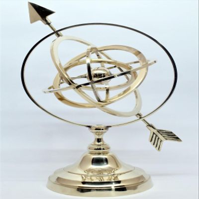 Divine Handicraft 14 inches Large Antique Armillary Sphere Globe Replica Gift; Vintage Table Decor and Gift (Multicolored)