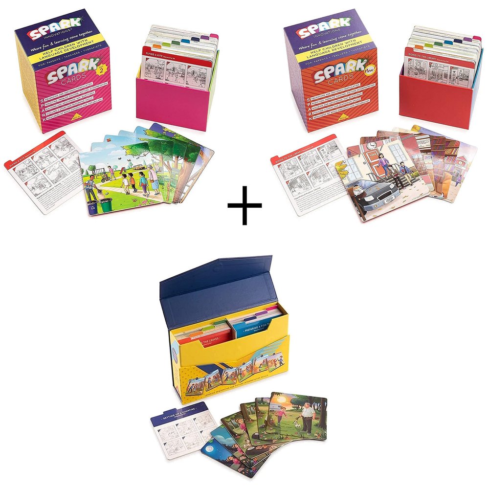 SPARK INNOVATIONS Sequencing Cards Bundle (3), Storytelling Cards, Higher and Lower Level Boxes, Speech Therapy Games, Learning Toys, Speech Therapy Games Bundle