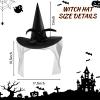 JUSTOTRY Witch Hat for Costume Party & Halloween - Women's & Girls' Black Witch Costume Hat with Roses, Feathers & Iron-on Design, Size 1PBL(Black, Silk, COS-HAT2) view 2