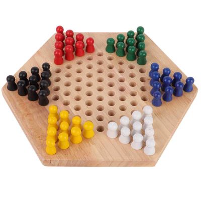 Chinese Checkers Set, Wooden Portable Exquisite Classic Halma Chinese Checkers Set, Good Choice of Entertainment for Travel