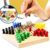 Chinese Checkers Set, Wooden Portable Exquisite Classic Halma Chinese Checkers Set, Good Choice of Entertainment for Travel view 2
