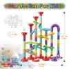 Marble Run Building Blocks STEM Toy Track Race Maze 30 Glass Marbles for Kids Boys Girls 3 4 5 6 7 8 9 10 11 12 Year Old Birthday Present Preshool Gift view 2