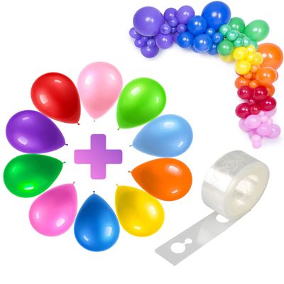 100 Balloons Assorted Colors 12 Inches, Balloons, 10 Kinds of Colorful Rainbow Balloons, Christmas Balloons, Birthday Balloons, Fiesta party decorations, Bright Balloons For Parties, Mix Balloons, Latex Balloons, Multicolor Balloons For Birthday Part