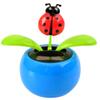 Home-X Ladybug Flower Solar Dancer Figure, Solar-Powered Dancing Office Desk Decor, Windowsill or Car Dashboard Decoration view 1