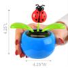Home-X Ladybug Flower Solar Dancer Figure, Solar-Powered Dancing Office Desk Decor, Windowsill or Car Dashboard Decoration view 4