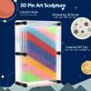 3D Pin Art Toy Rainbow Toy Home Office Desktop Educational Toy Pin Art Sculpture Toy for Kids Adults Gift(Transparent Middle) view 2
