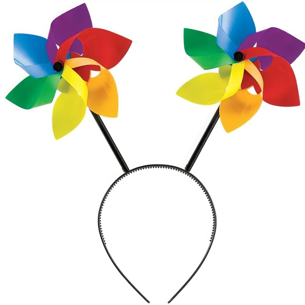 Rainbow Pinwheels Novelty Headband - 1 pc