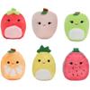 Squishville by Squishmallows Mini Plush Fruit Squad, Six 2" Soft Minimallow Plush, Irresistibly Colorful Fruits, Mini Peach, Pineapple, and Watermelon view 1