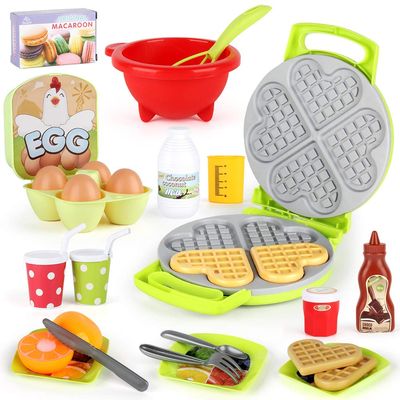 LiDi RC 27 Pack Waffle Play Food Toys for Toddlers ,Kitchen Sets for Kids,New Sprouts Waffle Time Variety Toys Gift for Kid Children ,Early Educational Learning Game for Age 3 4 5 6 7 8 Boys Girls