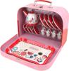Tea Set for Little Girls, Pretend Play Tea Party Set, Floral Design Kids Tin Tea Set with Carrying Case (15 Pcs) view 2