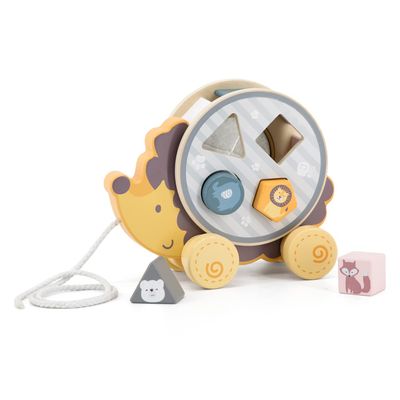 Hedgehog Pull Toy with Sorting Wheel