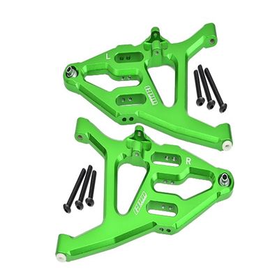 GPM for TRAXXAS 1/7 Unlimited Desert Racer Aluminum Front Lower Suspension ARM -8PC Set (Green)