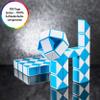 CUBIDI Magic Snake Cube | Fidget Snake Toy for Kids | Travel Toys for Kids Ages 4-8 | Great Gift for Boys and Girls Birthday, Christmas, Stocking Stuffers - 36 Blocks | 0.9 inch x 0.7 inch | Blue view 4