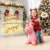 EVERICH TOY Bouncy Horse Unicorn Toys, Inflatable Bouncing Animal Hopping Toys, Outdoor Indoor Ride on Bouncer, Boys Girls Birthday Gift for 18 Month 2 3 4 5 6 Year Old Kid- Plush Unicorn Toy view 2