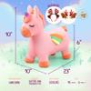 EVERICH TOY Bouncy Horse Unicorn Toys, Inflatable Bouncing Animal Hopping Toys, Outdoor Indoor Ride on Bouncer, Boys Girls Birthday Gift for 18 Month 2 3 4 5 6 Year Old Kid- Plush Unicorn Toy view 3