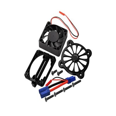 Aluminum Motor Heatsink with Cooling Fan for Arrma 1:10 KRATON 4S / Big Rock V3 3S / VORTEKS 3S / SENTON 3S / 1:8 Vendetta 3S - 1 Set Black