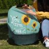 Baby Nursing Cover for Breastfeeding, Summer Floral Sunflowers and Bees Breathable Stretchy Nursing Scarf Carseat Canopy for Boys or Girls Stroller Car Seat Covers Teal Green Background view 4