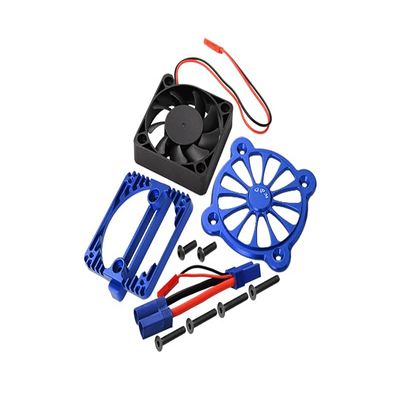 Aluminum Motor Heatsink with Cooling Fan for Arrma 1:10 KRATON 4S / Big Rock V3 3S / VORTEKS 3S / SENTON 3S / 1:8 Vendetta 3S - 1 Set Blue