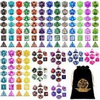 DND Dice Set Chessex D&D TTRPG Dice Sampler Best of Chessex 7pc (2021 Mix) Dungeons and Dragons Dice 25 Sets 7 Dice per Set - D4 D6 D8 D10 D12 D20 D%, Various, (CHX29910)