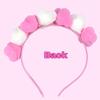 Needzo Floral Headband, Festival and Party Costume Flower Headwear, Photo Props and Favors, One Size Fits Most (Pink and White Roses) view 3